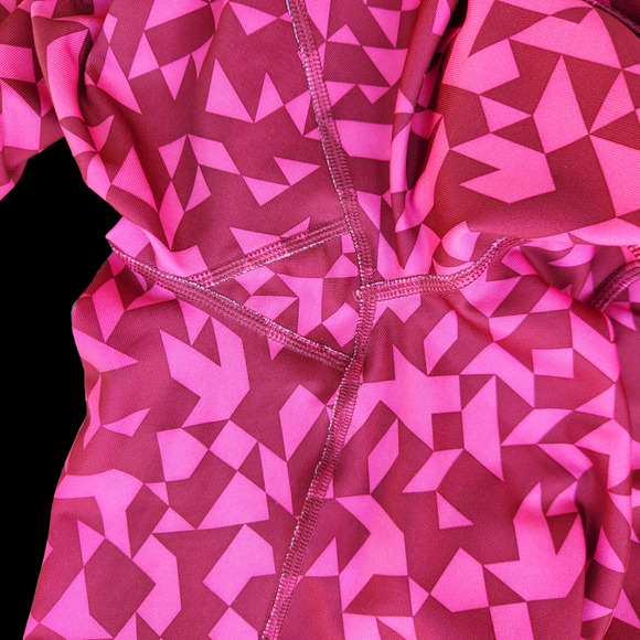 Reebok Geometic Print Pink Burgundy Women's Leggings Size Small Ankle Length - Picture 11 of 12